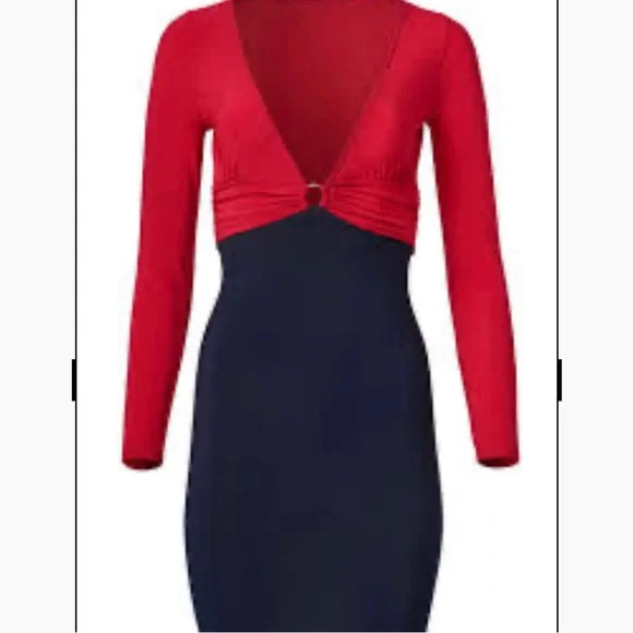 VENUS Vibrant Red & Blue Dress Size Small - Picture 2 of 8